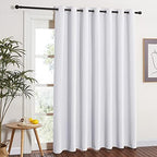 NICETOWN Grommet Top Thermal Insulated Solid Room Darkening Curtain / Drape for Sliding Door, Patio Door Curtain Panel (One Panel,W100" x L84", Greyish White) by NICETOWN