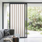 Window Privacy Film Frosted, Oatmeal Striped Vintage Non-Adhesive Static Cling Window Tint, Light Brown Farmhouse Rustic Lines Insulated Windows Frosted Films for Living Room, 35.4 x 78.7 Inches - Image 2
