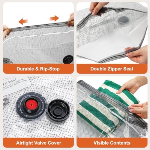Rechargeable Wireless Pump Travel Vacuum Bags, 15 Pack Portable Storage Bags for Travel and Home, Compression Packing Seal for Clothing, Clothes, Blankets, Luggage, Suitcase (15) - Image 7