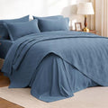 Love's cabin Quilts for Queen Bedspreads, 7 Pieces Bed in a Bag, Misty Blue by Lovescabin