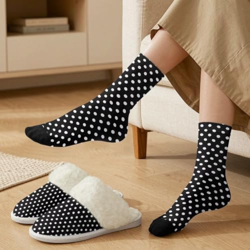 Fuzzy Slippers for Women Washable Cotton Slippers with Crew Socks - Image 3
