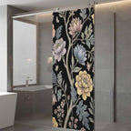 Window Privacy Film Frosted, Vintage Garden Flower Static Cling Door Window Covering, Rustic Floral Leaf Pastoral Black UV Blocking Windows Film for Office, Hotel, Bedroom, 29.5 x 78.7 Inches - Image 5