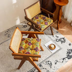 vctops 2 Pack Boho Geometric Chair Cushions with Ties U-Shaped Soft Cozy Cotton Linen Chair Pads Non Slip Seat Cushions for Indoor Dining Room and Kitchen Chairs (Yellow,18"x18") - Image 3