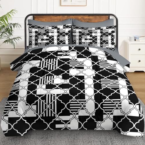 WeCozy King Comforter Set with Sheets, 7 Pieces Geometric Moroccan Bedding - Image 2