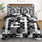 WeCozy Twin Comforter Set with Sheets, 5 Pieces Geometric Moroccan Bedding - Image 2