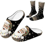 Christmas Slippers for Women Washable House Shoes with Cute Socks by Unknown