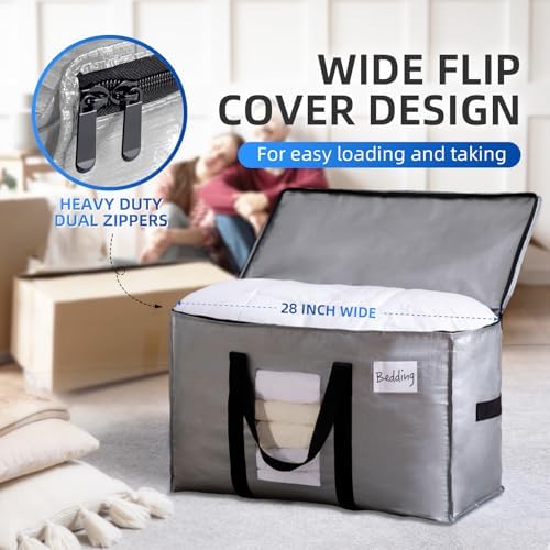 TAILI 12 Pack Silver XXL Moving Bags,Storage Bags with Visible Window - Image 4