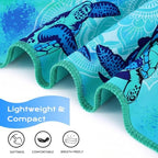 4 Packs Microfiber Oversized Lightweight Thin Beach Towel Sandproof Compact Quick Dry Clearance Towels Extra Large Sand Free Travel Essentials Accessories Women Gift Black Mandala Glaxy Turtle - Image 5