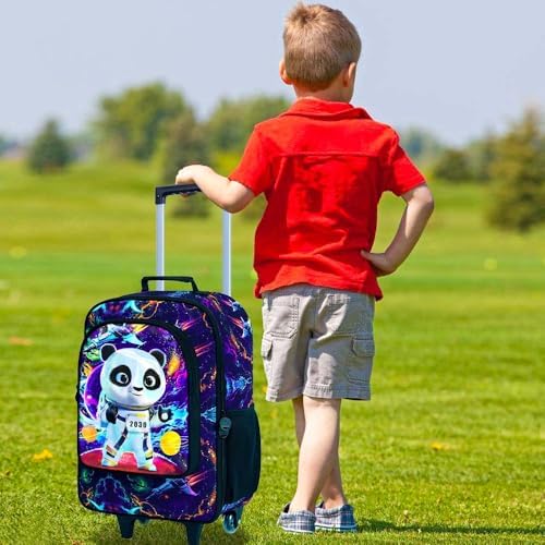 Kids Luggage for Boys 18", Carry on Suitcase with Wheels Panda Black - Image 2