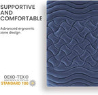 SLEEP ZONE Full Size Cooling Mattress Topper, Premium Zoned Cool Mattress Pad Cover, Padded Mattress Protector Breathable Washable, Deep Pocket 8-21" (Navy, Full) - Image 6
