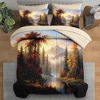 Pamnest Full Comforter Set with Sheets, 7 Pieces Fall Mountain Bedding by PAMNEST