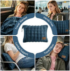 BEDELITE Travel Blanket with Bag, Bubble Blanket for Airplane 65"x40", Navy - Image 3