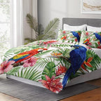 WeCozy Full Comforter Set, 3 Pieces Tropical Hibiscus Bedding, All Season - Image 4