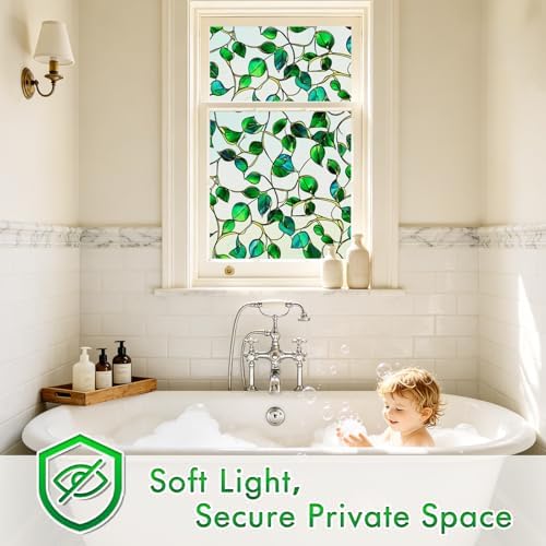 SOMWISE Frosted Window Privacy Film, Decorative Sun Heat Blocking, Anti UV - Image 3