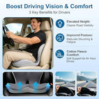 Car Seat Cushion with Back Support for Driving, Ergonomic Support Relief Pad for Auto/Truck/Office, Hollow Ventilation, Anti-Slip Driver Seat Cushion, Washable Cover, 18.1"x17"(Two-Tone Gray) - Image 4