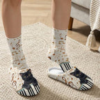Womens Fuzzy Slipper with Socks Warm Cozy House Slipper and Socks Set Plush Winter Shoes for Indoor - Image 3