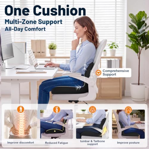 Seat Cushion with Lumbar Support Pillow Ergonomic Back Cushion - Image 2