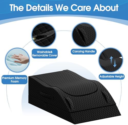 TranquilRelax Leg Elevation Pillows for After Surgery, Full Black - Image 4