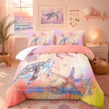 Nttopship Sea Turtles Comforter Sets Queen Size ， Bedding Sets for Kids,Cartoon Starfish and Aquatic Plants Comforter Sets All Season 1 Comforter and 2 Pillowcases by Nttopship