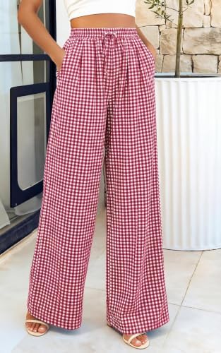 PRETTYGARDEN Womens Pants Elastic Waist Striped Lightweight Palazzo Pant - Image 4