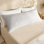 Bioweaves 100% Organic Cotton Body Pillow Cover for Body Pillowcases 300 Thread Count Soft Sateen Weave GOTS Certified with Zipped Closure - 21" x 54", Silver, Pack of 2 - Image 2