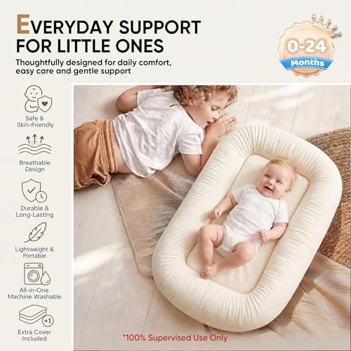 Baby Lounger, Infant Support Cushion for Newborn 0-24 Months - Image 2