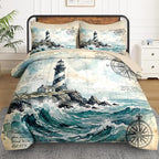 WeCozy Twin Comforter Set with Sheets, 5 Pieces Lighthouse Bedding - Image 2