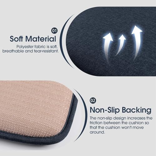 TushGuard Chair Cushions, 4 Pack Memory Foam Chair Pads, Blue - Image 2