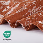JANZAA Quilt King Size, Terracotta Quilt Bedspread Floral Bedding Set 3 Pcs - Image 2