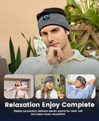Sleep Mask and Bluetooth Headband Headphones Combo, Finally Sleep Through the Night on Your Side - Ultra-Thin Speakers Feel Like Nothing, 14+ Hour Battery, Headphones for Side Sleepers, Meditation - Image 6
