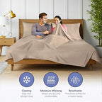 Kickoff Viscose Bamboo Sheets Split King Size 5-pc 100% Organic Bamboo Viscose Bed Cooling Sheets Split King Size Set Cool Bedding for hot Sleepers Sheet Set - Gift Ready Packaging (Taupe Latte, SK) - Image 5