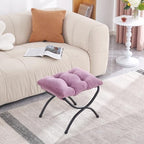 LITA Folding Ottoman, Foldable Footrest Stool, Portable Small Foot Stool for Couch, Collapsible Foot Rest Ottoman for Sofa, Accent Padded Ottomans for Lazy Chair, Living Room, Bedroom - Image 2