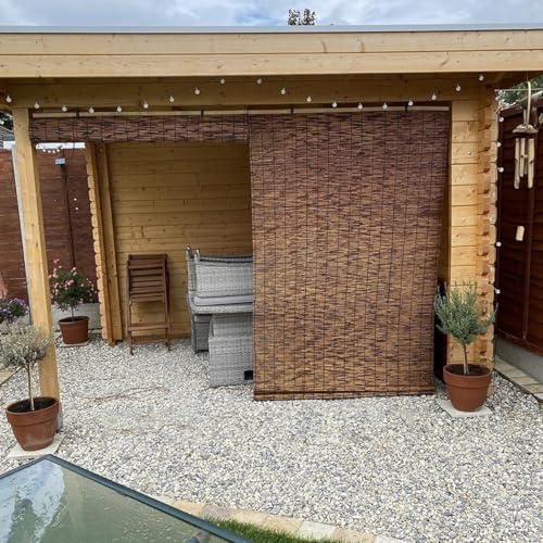 Bamboo Blinds for Indoor Windows, Reed Roller Shades, Cordless Privacy Blind Screen for Door Patio, Natural Protective Curtains, Light Filtering Roman Shades Style, Cocoa(18" W X 72" H) - Image 4