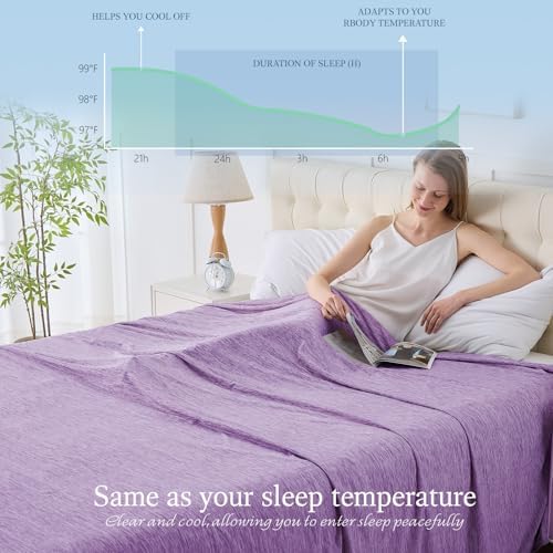Cooling Blanket Queen Size, 90"x90" Cooling Blankets for Hot Sleepers, Cold Blanket Thin Lightweight Breathable Soft for Couch Bed, Lightweight Blanket Keep Cool for Night Sweats - Image 3