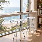 GYMAX Folding Stool, 28in Barstool with Handle 550lbs Free Assembly - Image 2