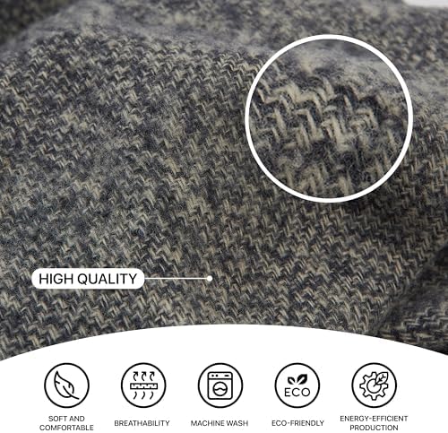 Merino Wool Throw Blanket, Indoor & Outdoor Blankets and Throws, Soft Blanket with Fringes, 65"x79" (170 x 200 cm) - Image 4