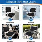 Back&Seat Cushion,Chair Cushions,Lumbar Back Support Pillow,Black/X-Large - Image 6