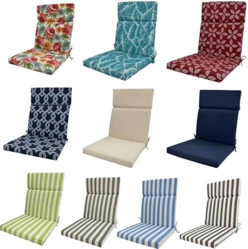 High Back Outdoor Chair Cushions 2 pcs, Water Proof Chaise Lounge Chair Cushions, Chairs Pads Stain Resistant for Camping Beach Picnic Travel Patio(B-Blue C,45 x107 x 3cm) - Image 6
