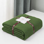 Longhui bedding 100% Cotton Knitted Throw Blanket – Olive Green, Soft & Cozy, Machine Washable, 60"x80" – Perfect for Living Room, Couch, Sofa, Bed or Travel - Image 2