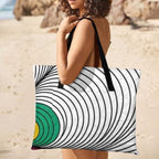 Large Foldable Picnic Blanket Abstract Print Black White 78.7x78.7 Inch - Image 2