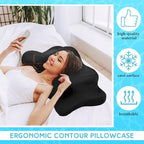 Hahafelt 2 Pcs Cooling Cervical Pillowcase, Black, Standard Size - Image 4