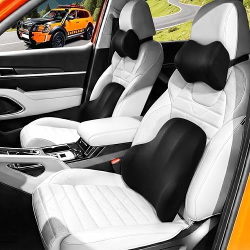 Car Pillow for Kia Telluride,Car Neck Pillow,Lumbar Support Pillow for Car,Memory Foam Pillow,Ergonomic Pillow,Adjustable and Washable,Car Essentials for Long Trips,Car Accessories,Ice Silk,1 Set by Unknown