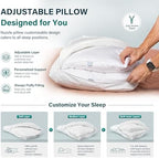 Nuzzle Neck Pillow Adjustable King Size Set of 2,Soft Luxury Hotel Feel - Image 2