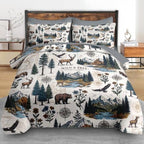 Pamnest King Comforter Set with Sheets, 7 Pieces Woodland Vintage Bedding - Image 3