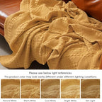 PHF Lightweight 100% Cotton Waffle Throw Blanket for Couch, Pumpkin Orange - Image 6