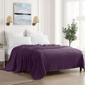 Sweet Home Collection 100% Fine Cotton Blanket Luxurious Weave Stylish Design Soft and Comfortable All Season Warmth, King, Purple by SweetHomeCollection