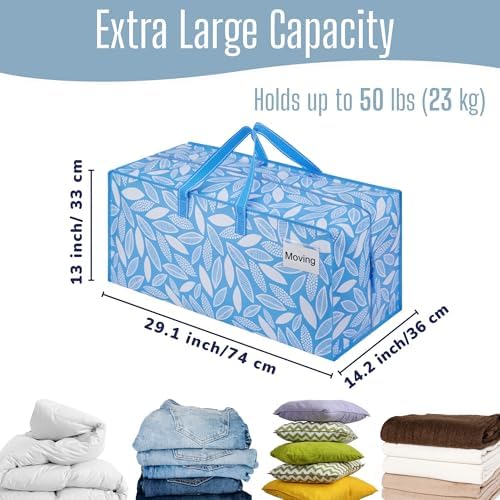 VENO 8 Pack Heavy Duty Moving Bags with Backpack Straps, Zippers & Handles, Extra Large Packing Bags for College Dorm Essentials, Moving Supplies Alternative to Cardboard Moving Boxes - Image 3