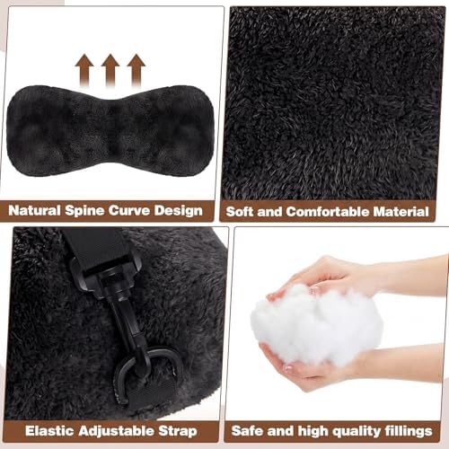Colingmill 2 Pcs Neck Pillow for Recliner Chair Headrest,Black and Grey - Image 4