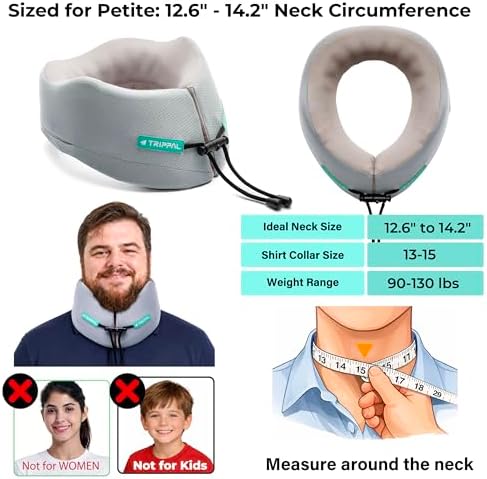 Travel Neck Pillow for Airplane: Side Support for Large Necks Without Choking - Supports 8 lbs Without Collapsing - No Sideways Slumping in Aisle & Middle Seats on Long Flights - Image 5