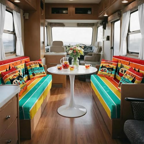 Britimes RV Dinette Cushion Covers Set, 6 Pack, for Camper, Sunset Camping - Image 2